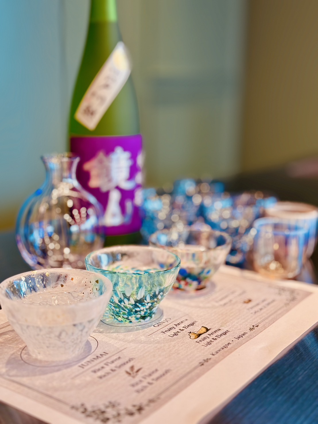 Sake tasting experience photography